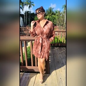 Stunning Rust-Toned Shirt Dress – Perfect for Any Occasion!